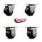 Service Caster Low Profile Polyolefin 2-1/2'' Wheel Top Plate Swivel Caster Set with 2 Rigid, 4PK SCC-04S25175-POR-2-R-2 - alternate 5